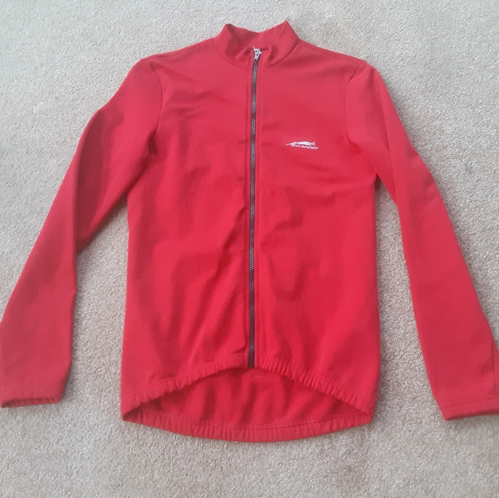 Fleece Cycling/Multisport Jersey By Go Sport,3 Rear Cargo Pockets,Wind Flap, NOS